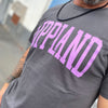 Uppland T-shirt, antracitgrå + lavendel